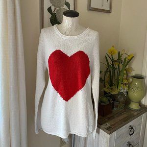 COPY - COPY - CHRISTIAN SIRIANO Women's White Sweater with Red Heart